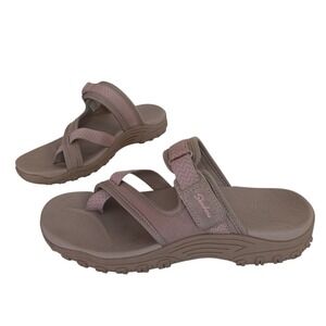 Skechers Sandals Women's Size 7 Reggae Taupe/Tan and Pink Adjustable Comfortable